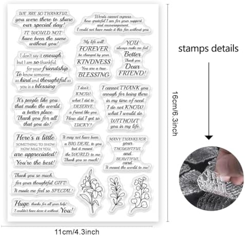 ORIGACH Thank You Clear Stamps for Card Making