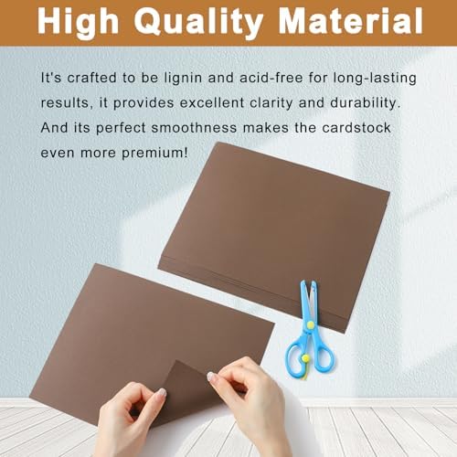 Silunkia 40 Sheets Coffee Color Cardstock 8.5 x 11 Crafts Paper 75lb