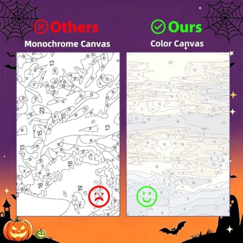 Aestalrcus Halloween Paint by Numbers Kit for Adults, Witch, 16x16inch