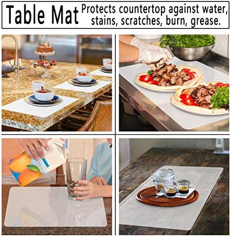 Gartful 3PCS Medium Silicone Mat for Crafts, Resin Jewelry Casting Molds Mat, Placemat, Multipurpose Countertop Protector Pad for Nail Arts, Paints, Epoxy, Resin, Translucent(15.7 x 11.8 inch)