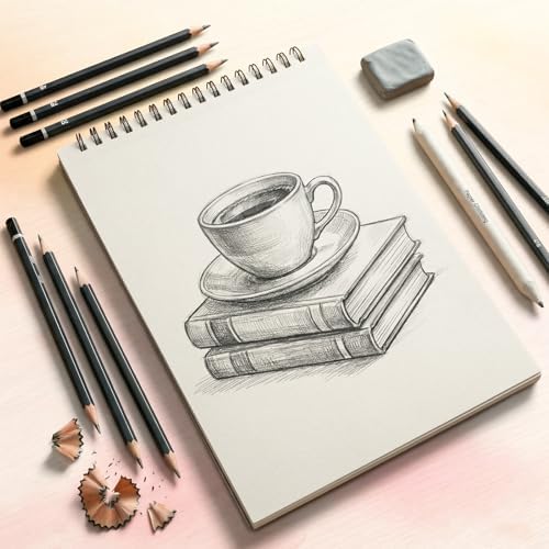 2 Pack Sketch Books for Kids 9 × 12In, 100gsm Drawing Pad with 36 Pencils