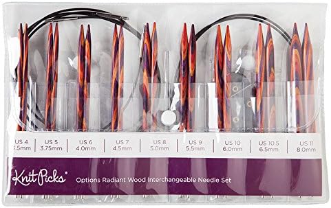 Knit Picks Wood Interchangeable Knitting Needles Set - US 4-11 (Radiant)