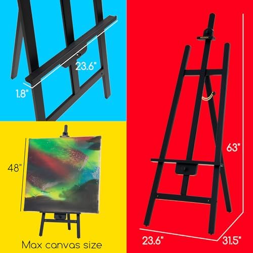MEEDEN Black Easel for Painting: Wood Easel Stand for Sign and Display