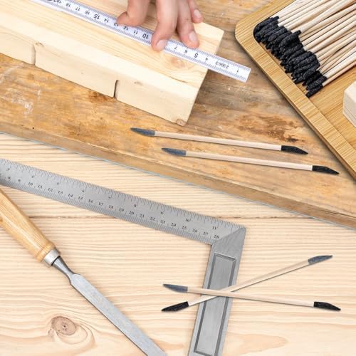 Sanding Sticks 30 Pcs, Double-Ended Sanding Tools for Wood & Plastic Models, 120/280 Grit, 5.4 x 0.2 Inch - Fine Detailing in Tight Spaces with Matchstick Design