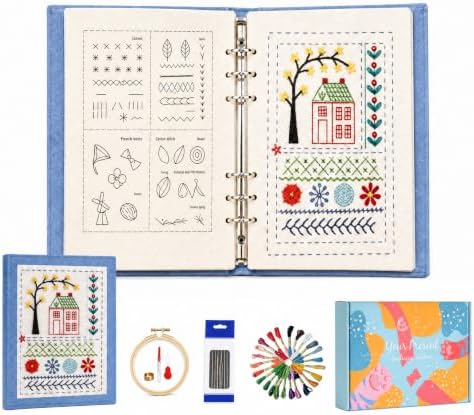 Ifasilty 2026 Upgraded Embroidery Stitch Book Kit with 11"x7.8"