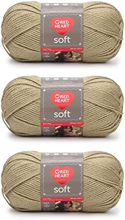 Red Heart Soft Yarn for Crocheting and Knitting, Wheat, 3-Pack