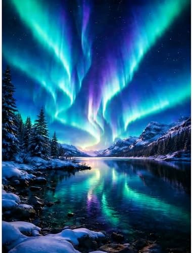 Lophomie Diamond Art Kits for Adults Northern Lights Diamond Painting Kits