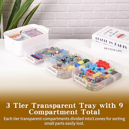 16 QT Art Supply Storage Organizer, 4-Tier with Removable Trays