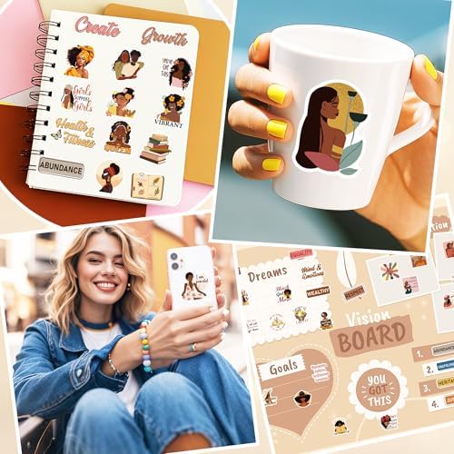 50 Pcs Black Girl Empowerment Vinyl Stickers