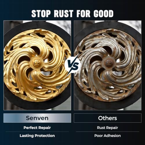 Gold Metal Paint, Gold Paint for Metal, Anti Rust Enamel Multi Surface Acrylic Gold Paints Refinishing Kit for Metals, Gate, Fence, Railing, Craft, Wood, Walls, High Heat Resistant 5.3oz