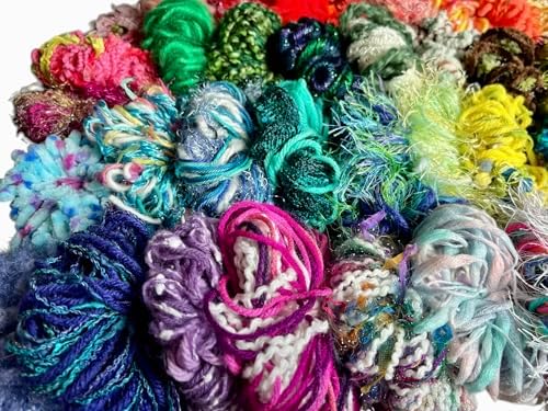 100 yrds 10 Colors Fiber for Embellishments Assorted Novelty Yarn, 10 yrds per Color (mix2)