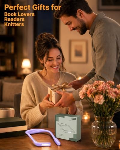 Reading Light with Storage Case, 3 Colors Dimmable Neck Lamp