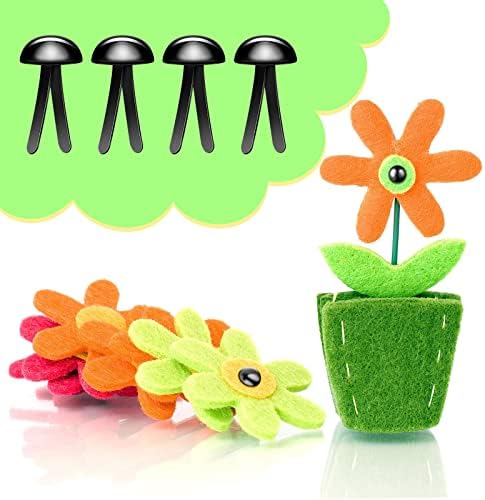 Hotop 500 Pcs Brad for Paper Crafts Metal Paper Fasteners, Black