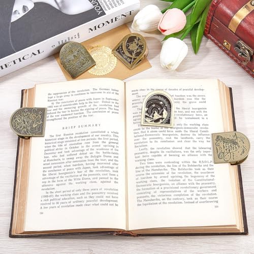 CRASPIRE Travelers Metal Book Clip Journal Clips Forest Vintage Antique Bronze Alloy Bill Binder Decorative Binder Page Holder for TN Travelers Art Journaling Reading Decoration Accessories