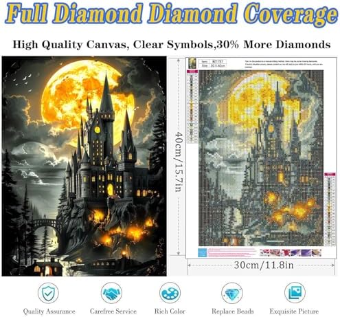 Diamond Art Kits for Adults, Castle Diamond Painting Kits 12x16 Inch