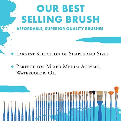 Princeton Select Artiste Flat Wash Brush, Synthetic, Short Handle, Size 3/4 inch, 1 Count