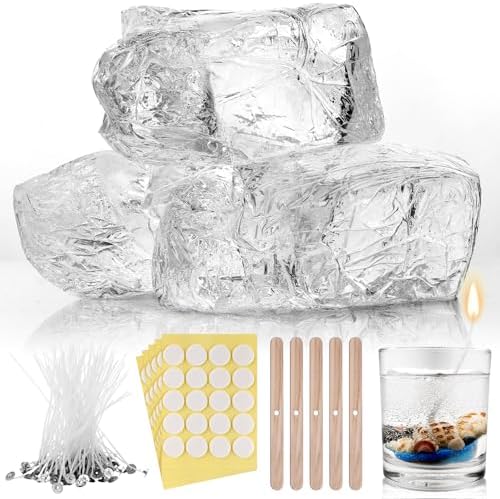 2.2lb Clear Gel Candle Wax for Candle Making Jelly Wax with Wicks Stickers