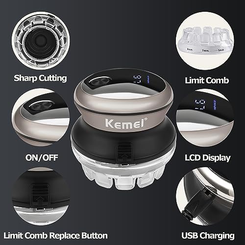 KEMEI Hair Clipper for Men Automatic Circular Hair Trimmer Self-Haircut Kit