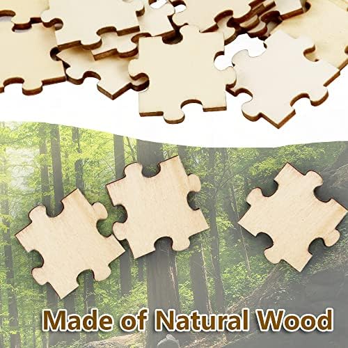 300PCS Blank Puzzles, Freeform Blank Puzzle Pieces Blank Wooden Puzzles DIY Jigsaw Puzzles Plain Puzzle Pieces for Crafts, Arts, Card Making (1.18" x 1.18")