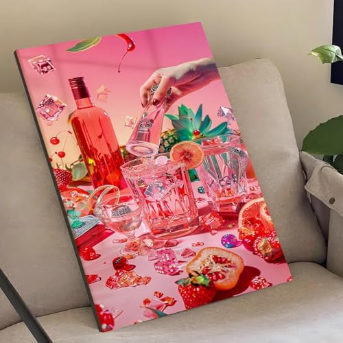 Pink girl Cocktail Dice Diamond Art Kits for Adults Diamond Painting Kits