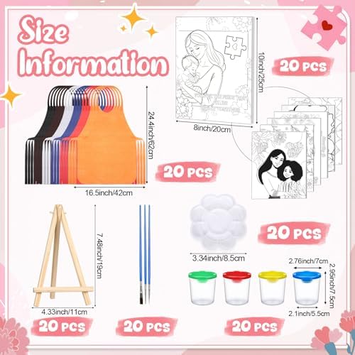 Sherr 140 Pcs 20 Set Pre Drawn Canvas Painting Kit, Mother's Day