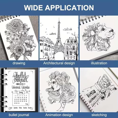 Drawing Pens Micro Fineliner Art Pens: 12 Black Fine Line Markers Art Supplies Adults Artist Sketch Waterproof Archival Ink Watercolor Inking Fine Liner Manga Sketching Zentangle Stuff Micron Pen Set