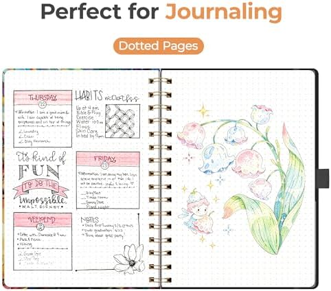 AHGXG Dotted Journal Notebook, 160 Pages, A5 Medium Size (5.7'' x 8.3'')