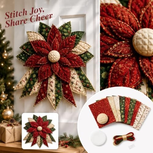 WGOHNUAHA Festive Quilted Christmas Door Hanging DIY Sewing Kit