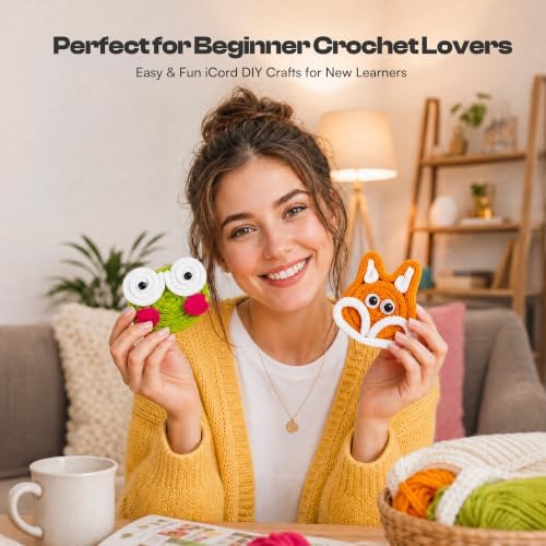 4 Pcs iCord Animals Knitting Kit, Complete Yarn & Aluminum Craft Wire Set