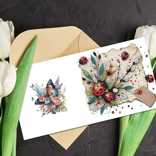 MaiYiYi 6 Pack DIY Frog Diamond Painting Greeting Cards Kit