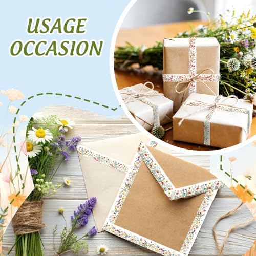 Whaline 12 Rolls Wildflower Washi Tape Floral Masking Tape Set Colorful Flower Decorative Wrapping Paper Tapes Boxed for Spring Scrapbook Journal DIY Crafts