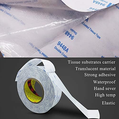 Double Coated Tissue Tape 9448A 0.75”x 32.8 Ft White