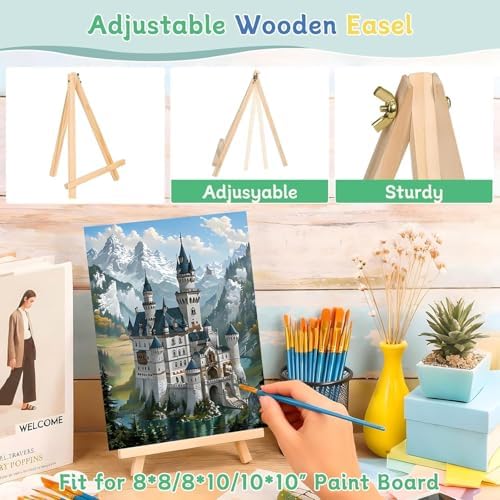 120pcs 8x10 Inch Painting Supplies Kit, 12 Colors Mini Acrylic Paint Set