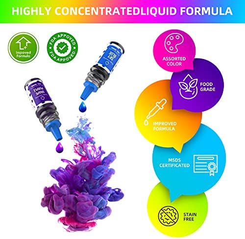 20 Colors Bath Bomb Soap Dye - Wayin Liquid Based Soap Colorant, Food Grade Coloring, Skin Safe, Vibrant Neon Soap Coloring for Soap Making DIY, Bath Bomb Supplies Kits, Bath Salt Crafting, Slime Dye