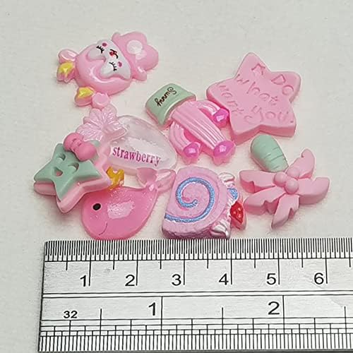 LibiIine 100pcs Mix Lots Flatback Resin Buttons Flat Back Scrapbooking Resin Flatback Craft (Pink)