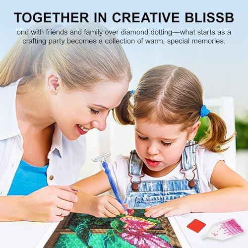 Diamond Painting Pen Kit - 7 Metal Tip Diamond Art Tools, 5D Diamond Painting Accessories for Adults Beginners, Resin Pen with Straight/Bent/Flat/Roller Nibs, Tray & Clay