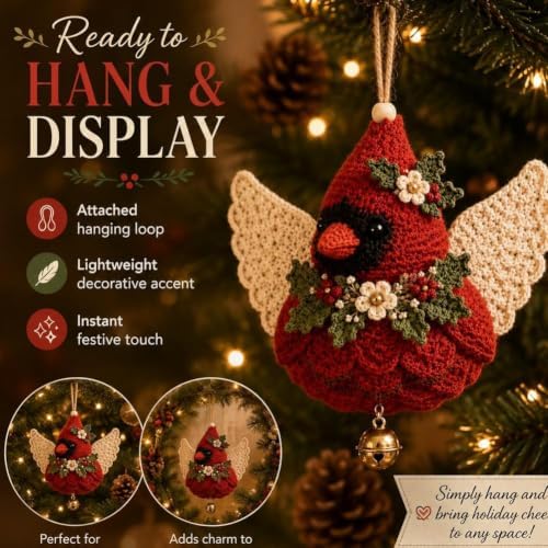 JMHKKUJ Animal Angel Crochet Ornament DIY Kit, DIY Yarn Hanging
