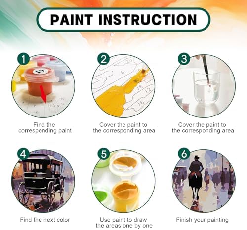 Possoco Paint by Numbers Kit for Adults Beginner, London Street Easy Adult Paint by Number Kits on Canvas, DIY Acrylic Oil Paint by Number for Adults Landscape for Home Decor Gift 16x20 Inch