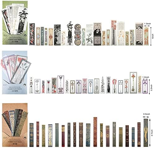 Vintage Washi Paper Stickers for Journaling, 120 Pieces Antique Planner bullet Journal Self-Adhesive Retro Aesthetic Decorative Stickers Decals for Scrapbook, DIY Arts and Crafts, Photo Album, Diary,