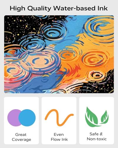 JusArt Acrylic Paint Markers 24 Colors, Dual Tip Art Supplies for Rock
