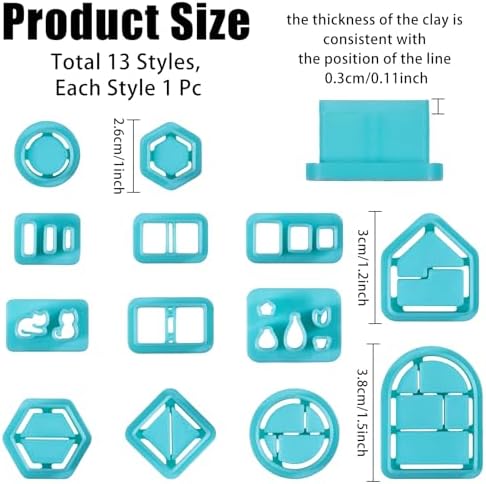 ORIGACH 13 Pcs Mini Bookshelf Polymer Clay Cutters Set