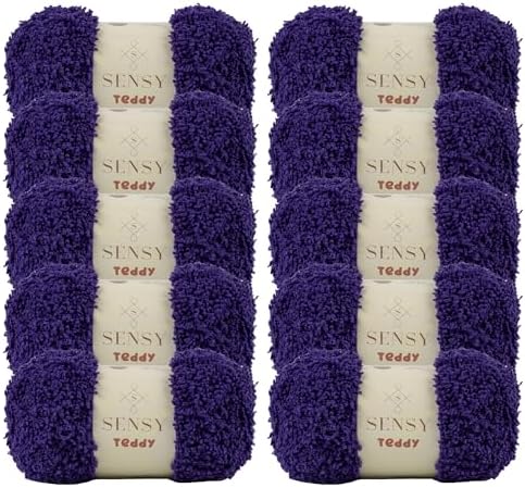S Sensy Teddy - Micro Polyester Amigurumi Yarn, 10 Skein Purple, 109 Yards