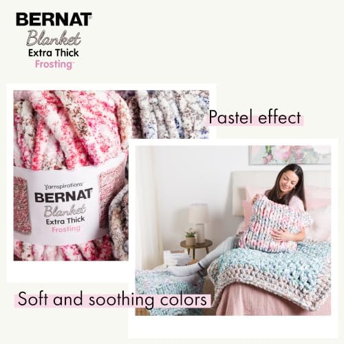 Bernat Blanket Extra Thick Frosting, Soft Chunky Chenille Yarn, Stellar