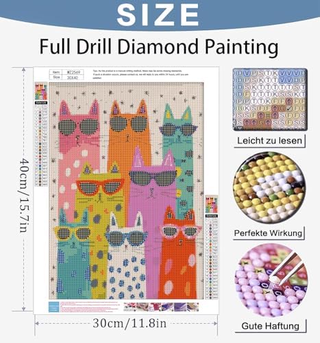 Benjenes Cat Diamond Art Kit for Adults