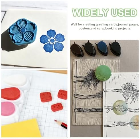 MECCANIXITY Pigment Ink Pads for Stamps, 1.9 x 1.4 Inch Water Drop Shape Embossing Craft Chalk Sticky Ink Pad Stamp for Wood, Fabric, Fingerprint, Scrapbook, DIY Card Making, Sea Breeze Blue