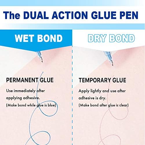 Kuretake Zig 2 Way Glue Pen, 2mm Fine Tip, 3 pcs Set, Adhesive for Professional,Artists, Crafting, Scrapbooking, Gift Card, Made in Japan