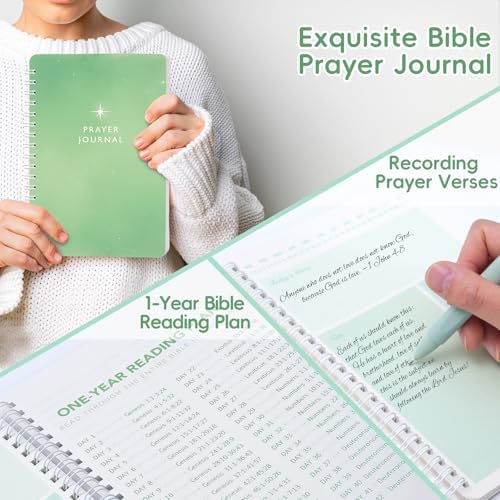XKDOUS 50 Bible Study Supplies Journaling Kit with Journal and Case, Green