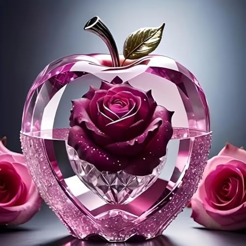 Acelii Rose Apple Diamond Painting Kits for Adults Beginners | 5D Full Drill Gem Painting DIY Craft, Diamond Art Painting Kits, Gem Art Kits for Adults,Home Wall Decor Gift 11.8X15.7 Inch
