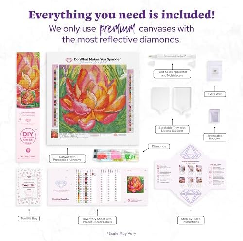 DIAMOND ART CLUB Fire Opal Succulent Diamond Art Kits for Adults