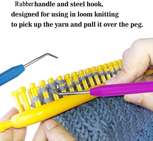 ZX Vision 4 Pieces Knitting Loom Hooks Ergonomic Rubber Handles